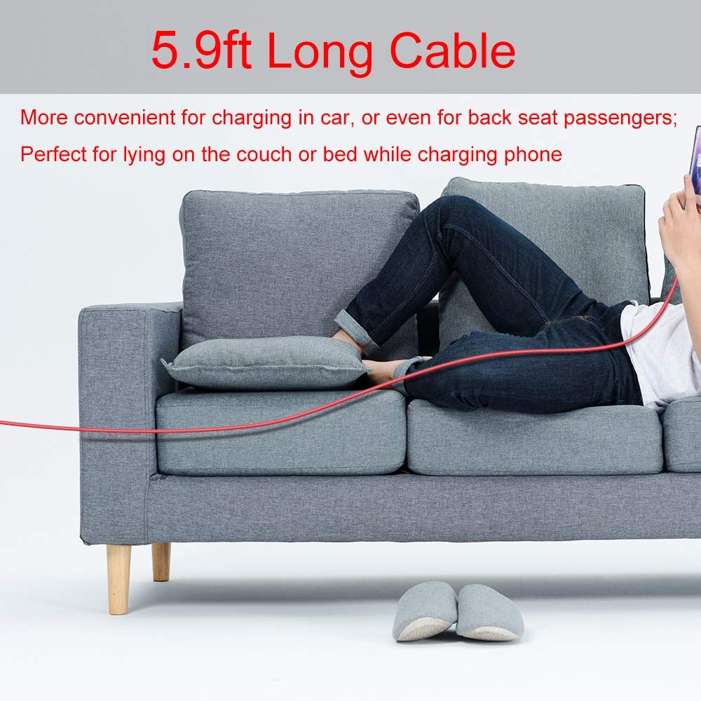 Jelanry 6FT 2-Pack USB Type C Cable for OnePlus 8 Pro, 80W 2Pack 6FT,