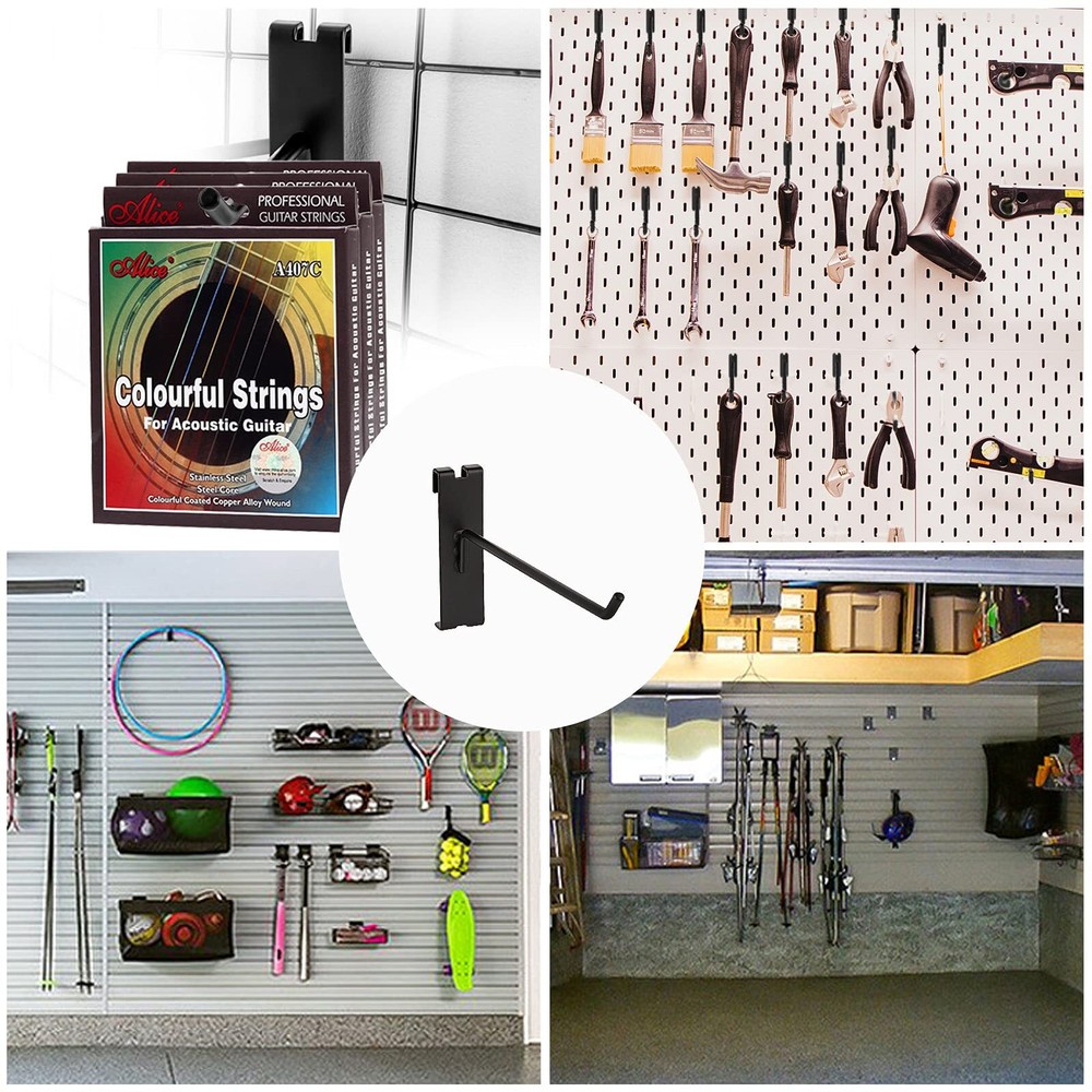 4" Heavy Duty Black Gridwall Panel Hooks Pack Of