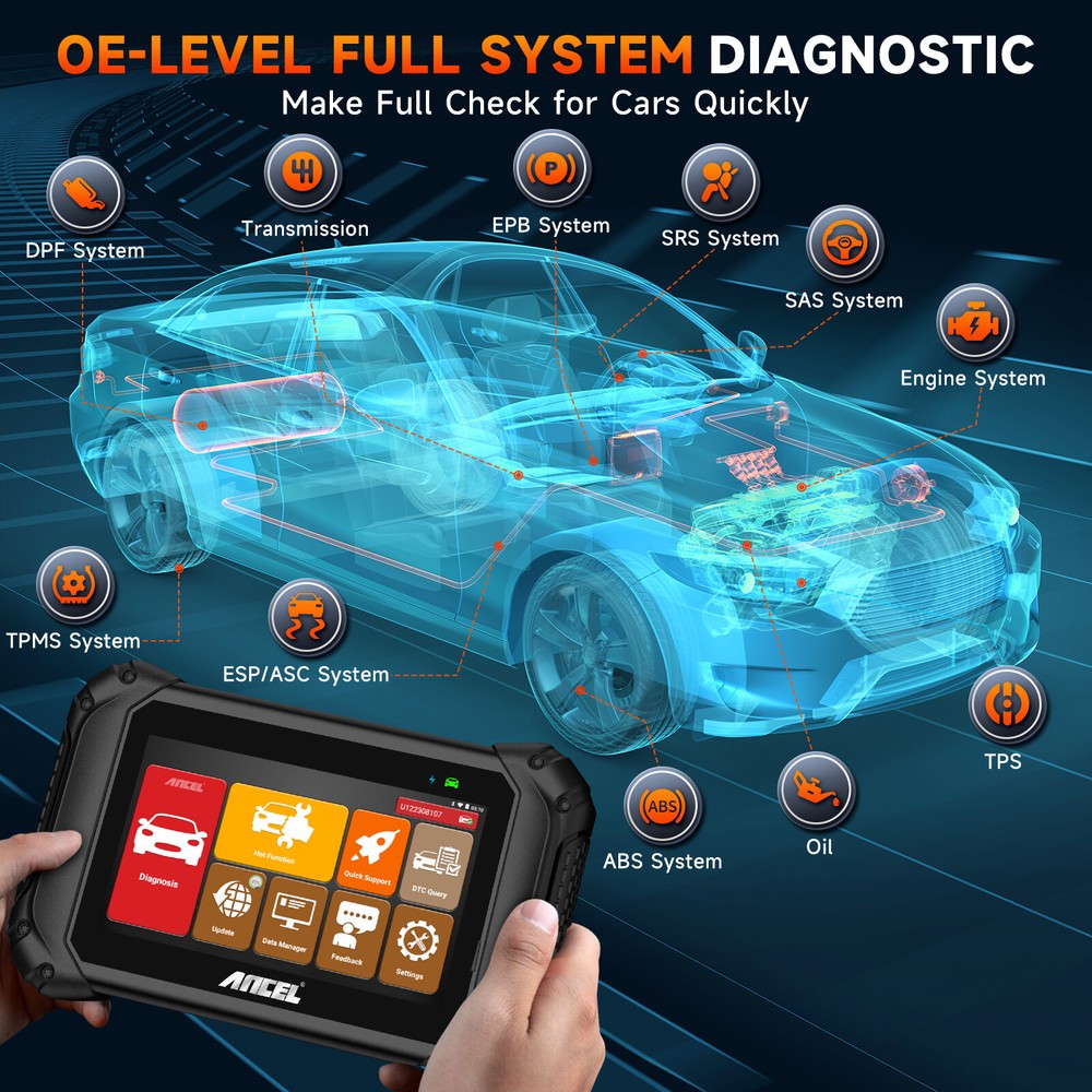 ANCEL V5 BT Full System OBD2 Scanner Bidirectional Car Diagnostic Tool TPMS ABS