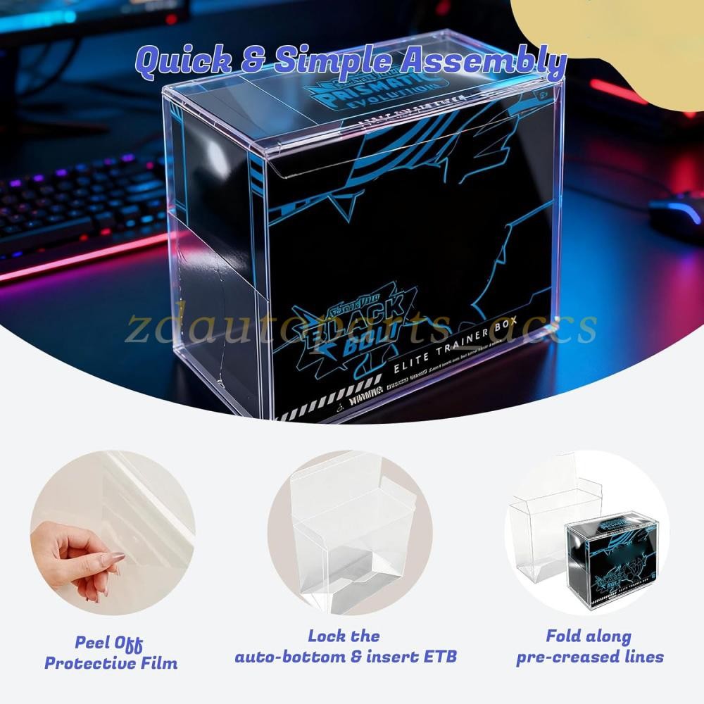 【5 Pcs UV-Blocking】 PKMN ETB Protector Case, ETB Box Plastic Display Case