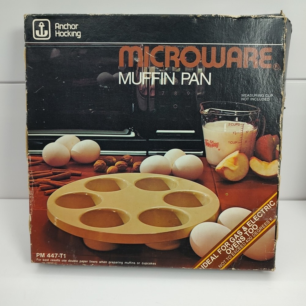 Anchor Hocking MICROWARE Microwave Baking Cookware Set Muffin Pan & Baking Ring