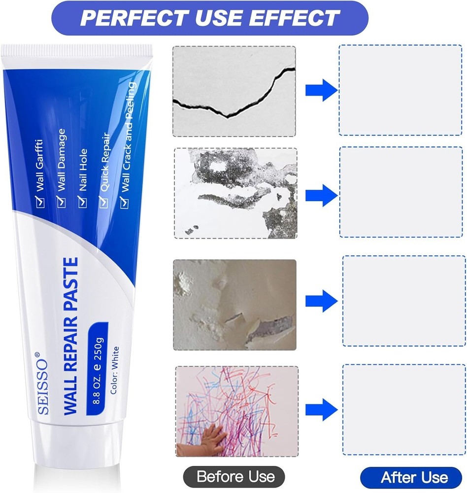 Eco-Friendly Wall Repair Kit - Waterproof Patch Paste with Tools for Home Fixes