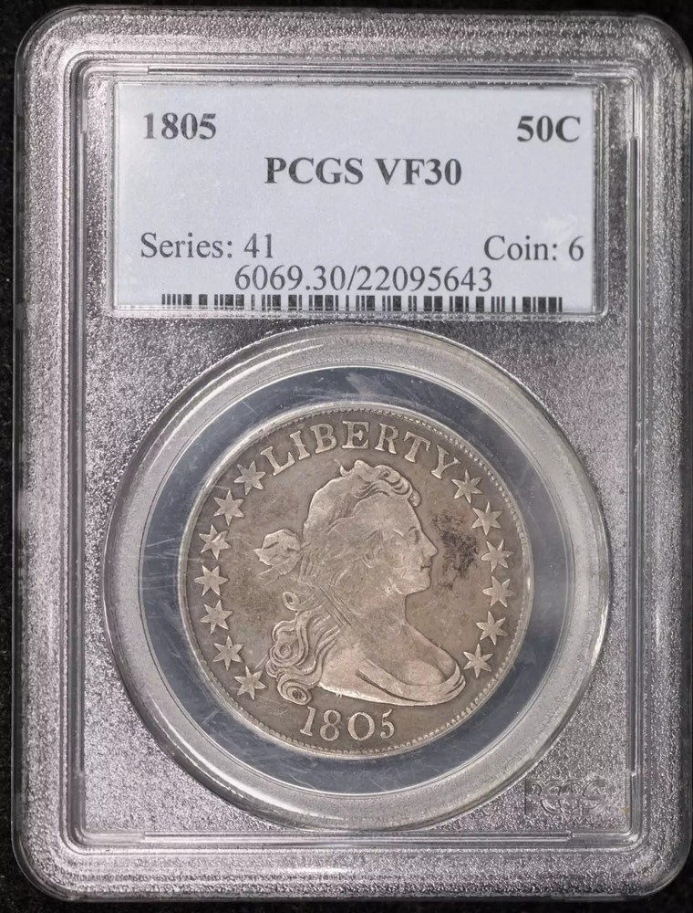 1805 P Half Dollars Draped Bust PCGS VF-30