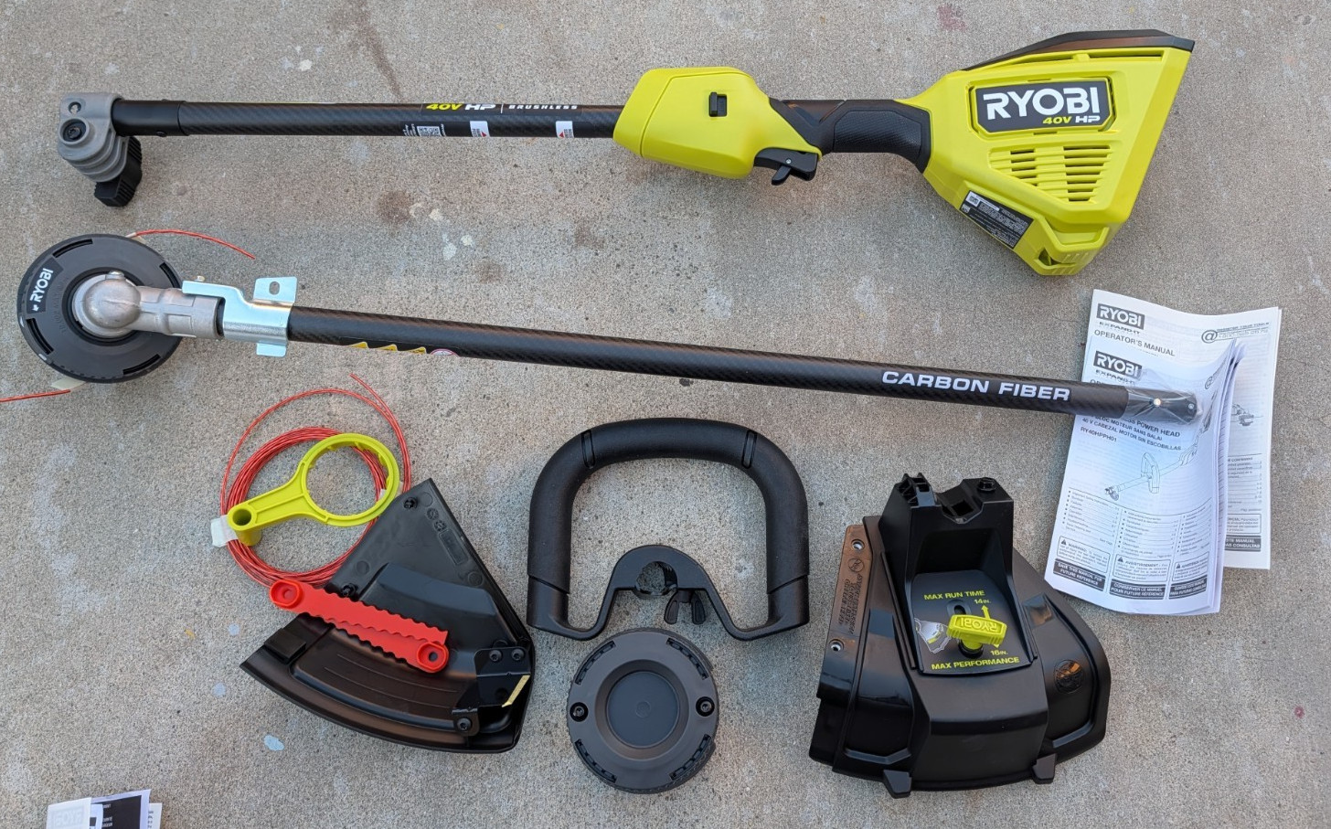 NEW OB RYOBI RY40HPST01 40V Brushless 16" Carbon Fiber Shaft String Trimmer