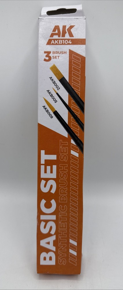 AK Interactive AKB104 Basic Brushes Set (3pcs) - US Precise Detail Brush