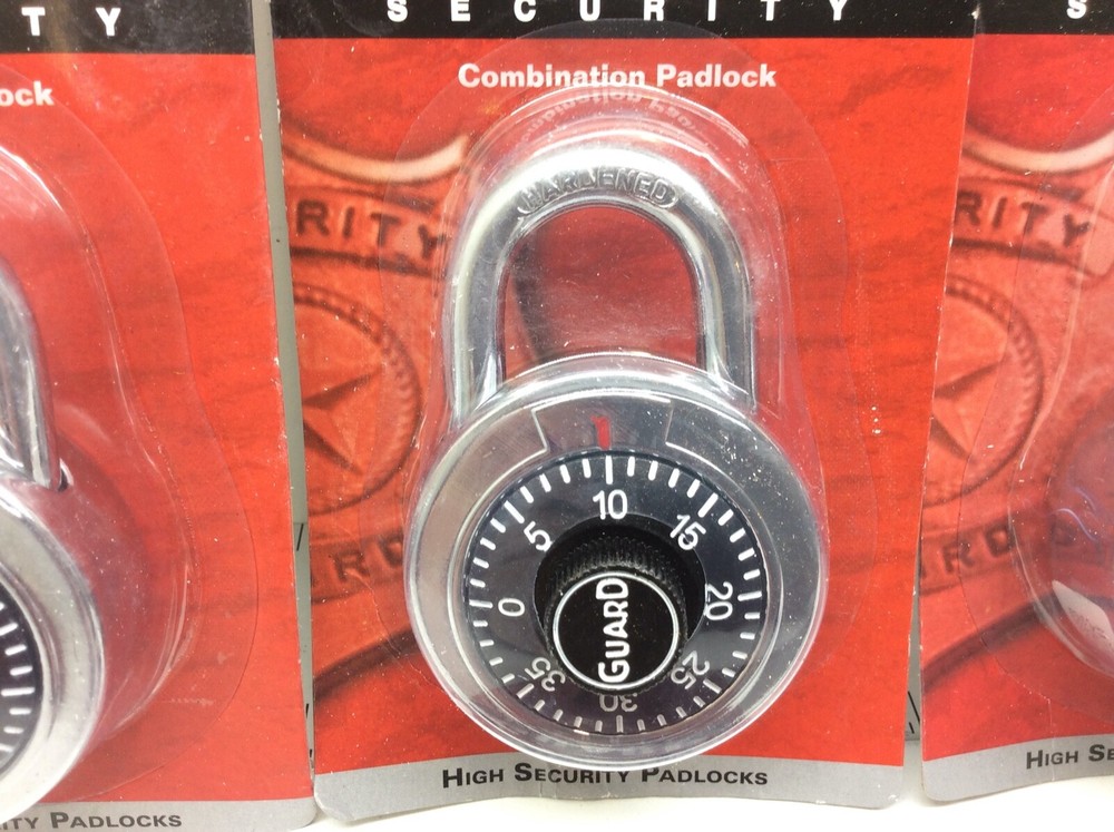 4 - Guard Security 1500 Combination Padlock 2" Chrome