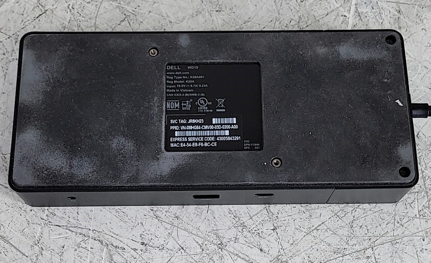Dell WD19 K20A USB-C Laptop Docking Station SEE NOTES