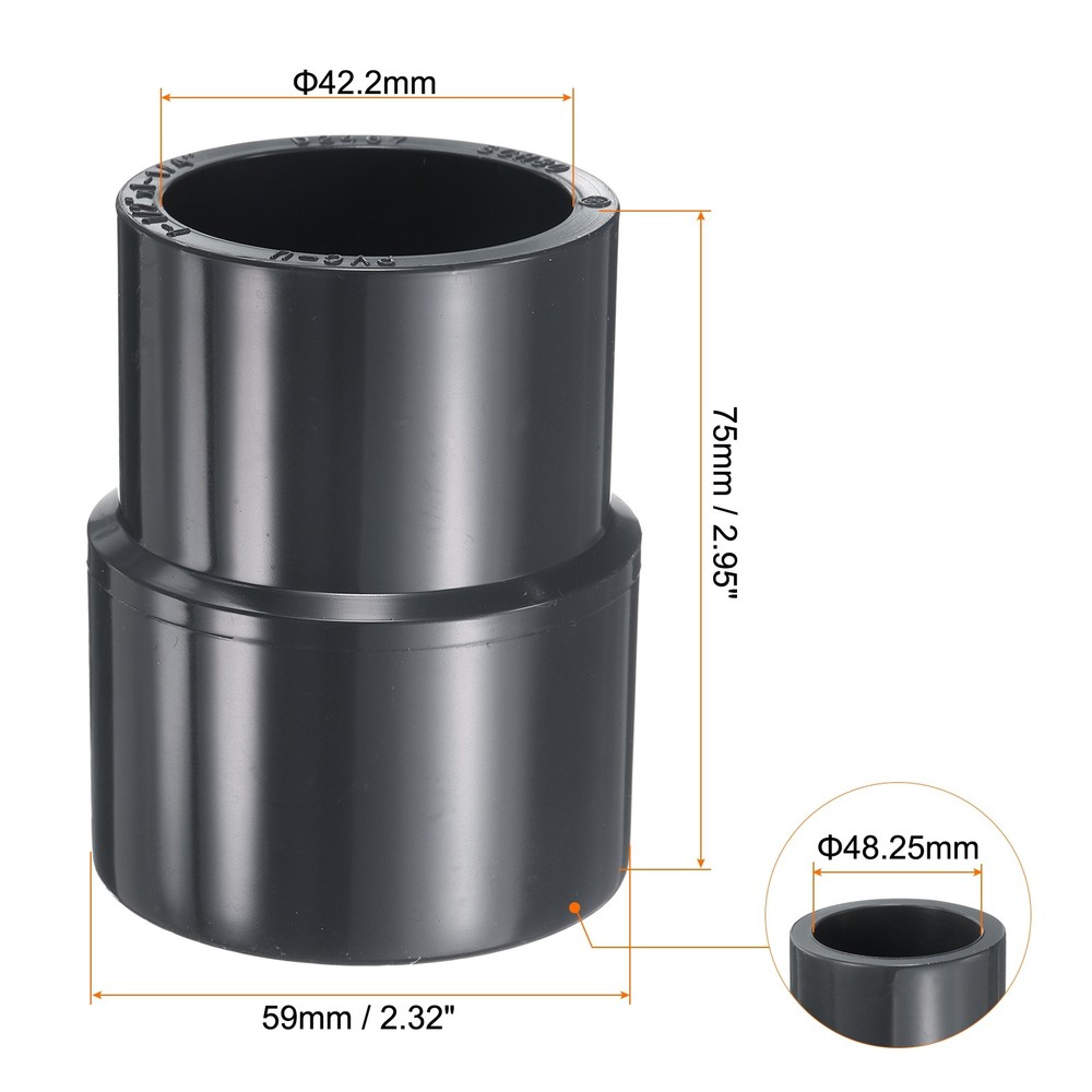 2pcs Reduce Coupling 1-1/2 x 1-1/4" Increaser/Reducer Coupling Pipe Fitting