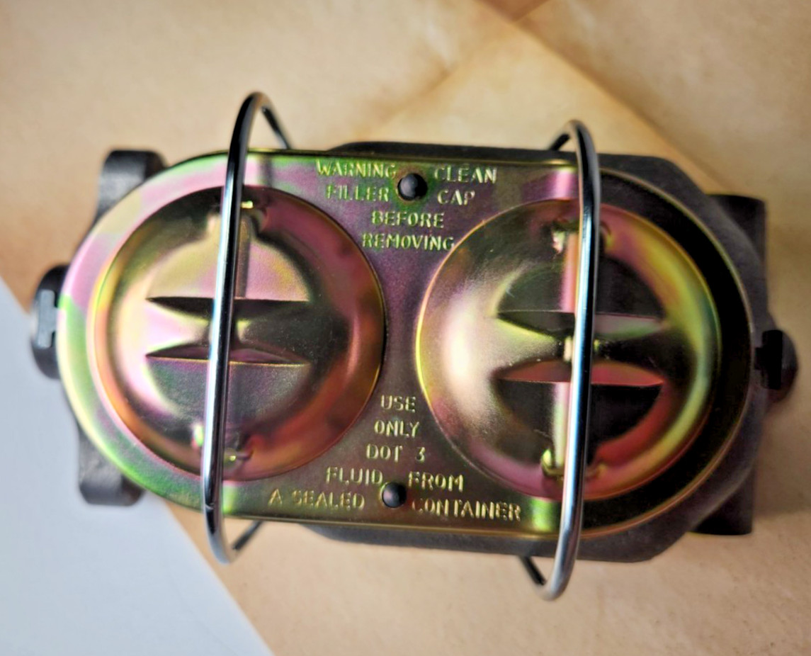 Chevy Master Cylinder 1" Bore 2 Ports Each Side w Fittings and Adaptor MC1321H