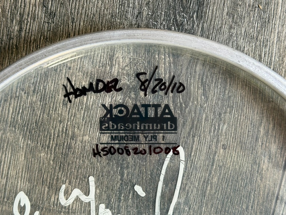 KISS Drumhead ERIC SINGER Concert Used Signed Autograph CoA 8" NJ 2010 Tour