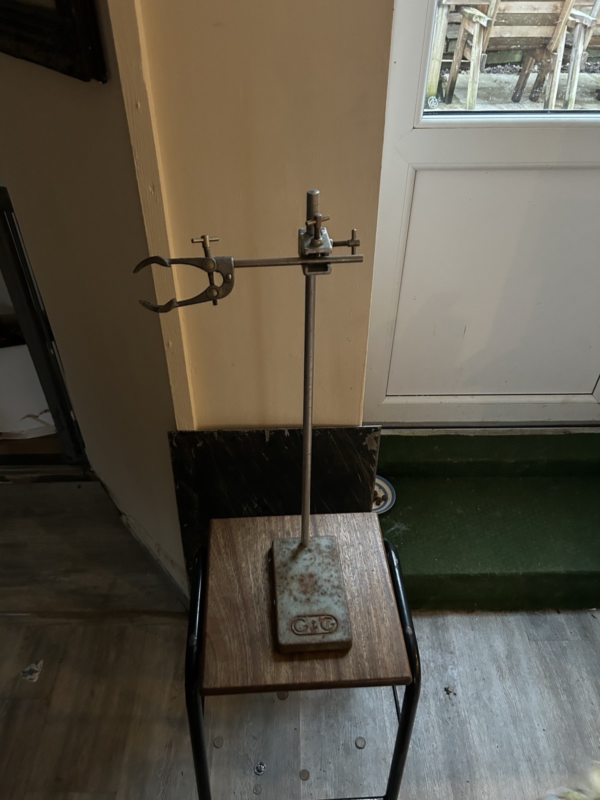 Vintage Large Scientific Laboratory Retort Stand & Clamp MADE IN ENGLAND