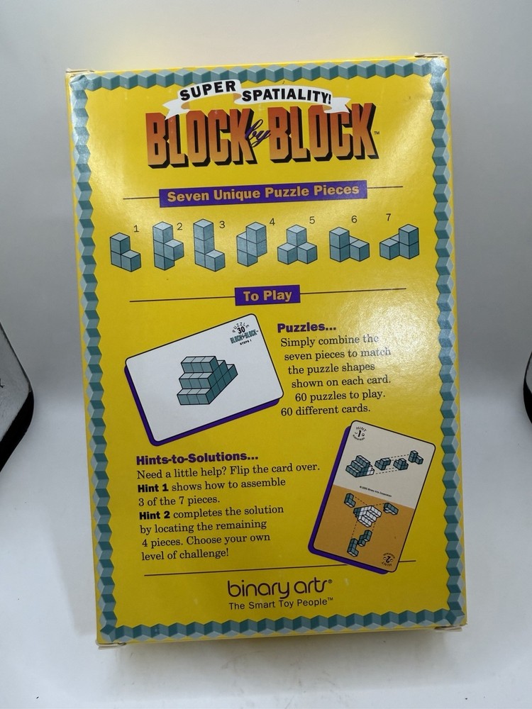 Binary Arts Block by Block Puzzle NEW Open Box Complete Soma Cube Brain Teaser