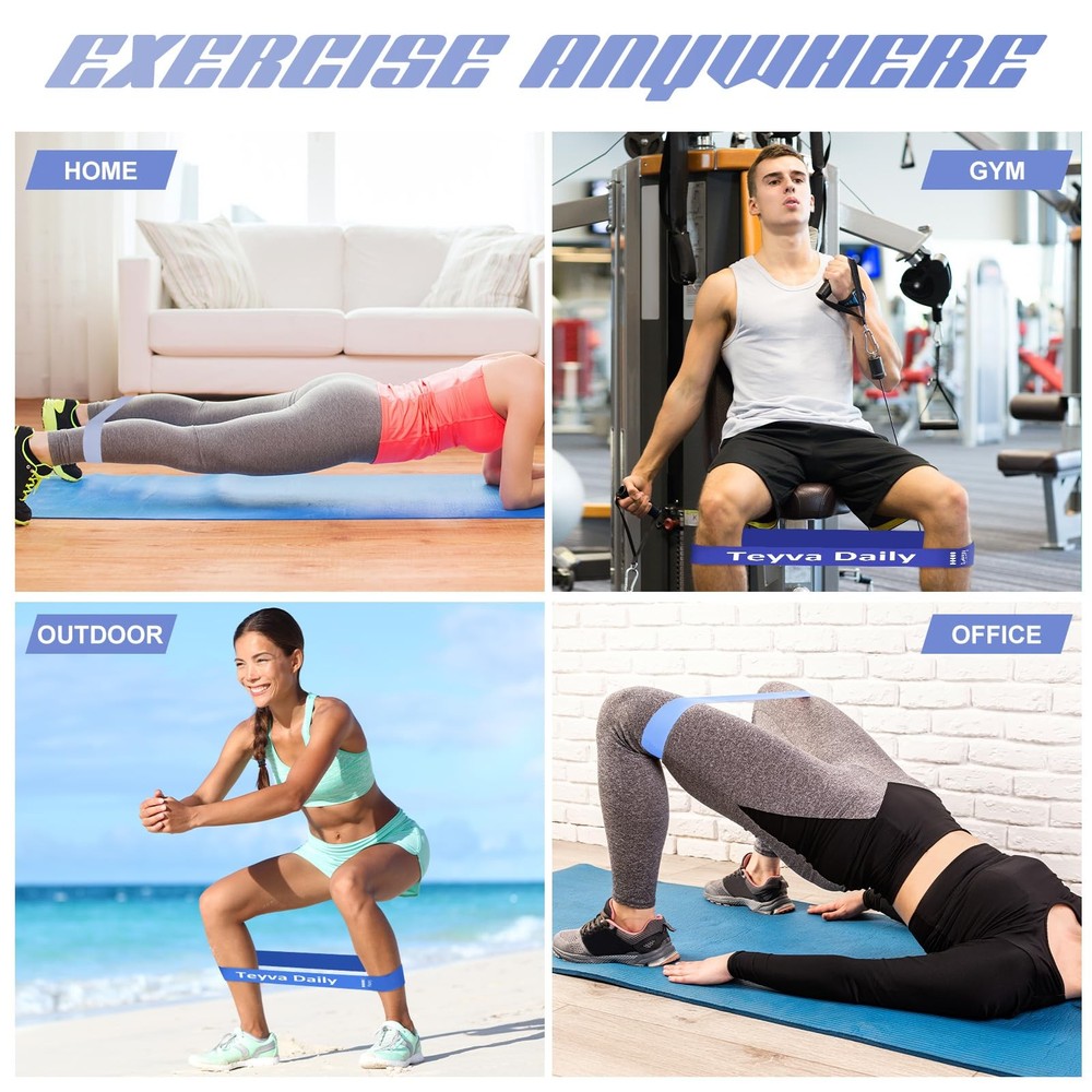 50 Pcs Resistance Loop Exercise Bands for Booty Workout Stretch Exercise Band...