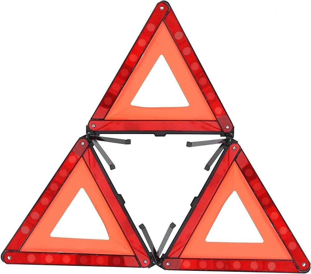 3PCS Car Emergency Warning Triangle DOT Approved Reflective Safety Roadside Kit