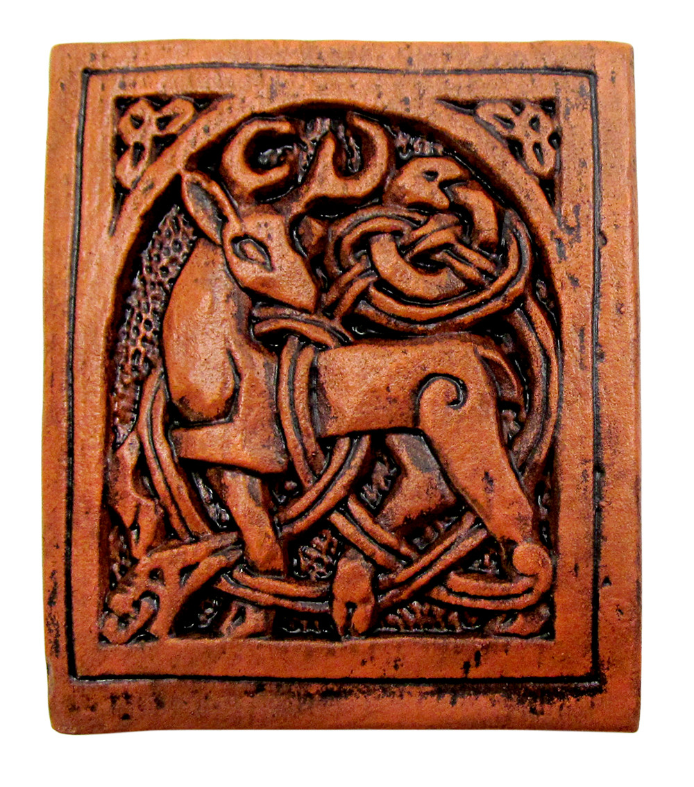 Small Celtic Knot Stag Plaque - Dryad Design - Irish Knotwork Deer Decoration