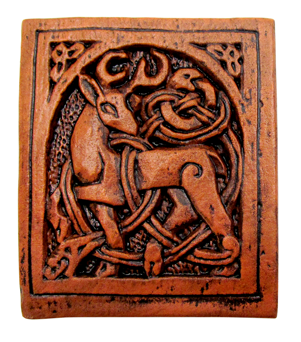 Small Celtic Knot Stag Plaque - Dryad Design - Irish Knotwork Deer Decoration