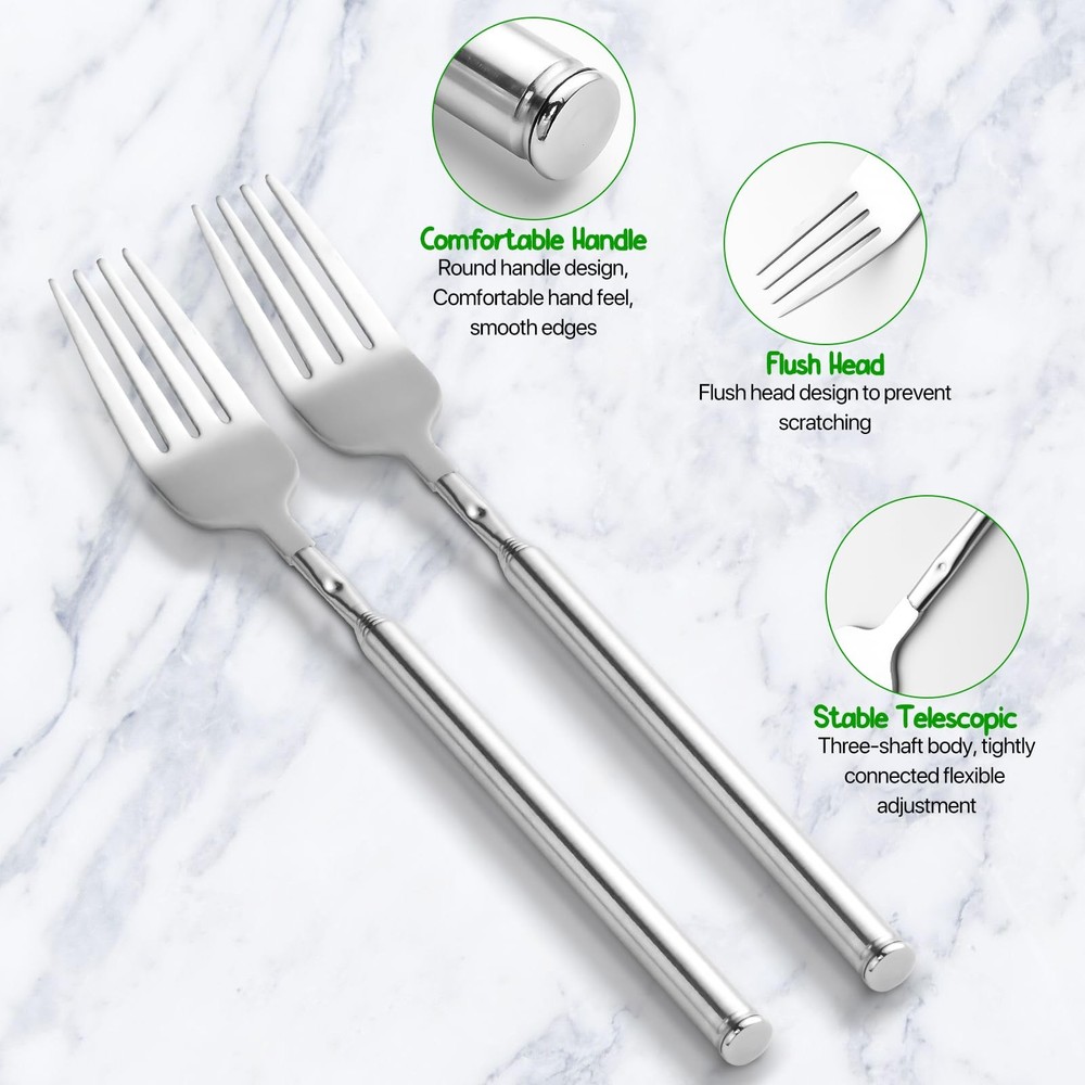 【3 PCS】Extendable Fork for Jokes, Expandable Forks, Extended/Extending/Extend...