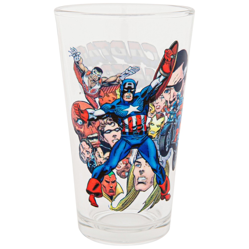 Captain America Comic Characters Pint Glass Multi-Color
