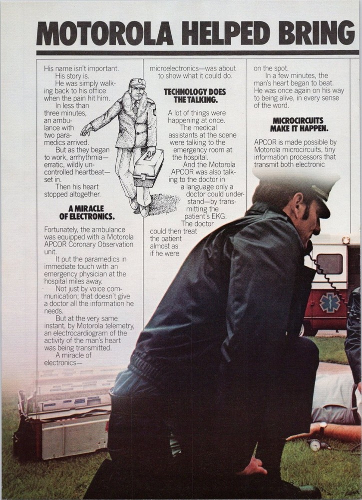 Motorola Vintage Print Ad Paramedics Microelectronics 1979