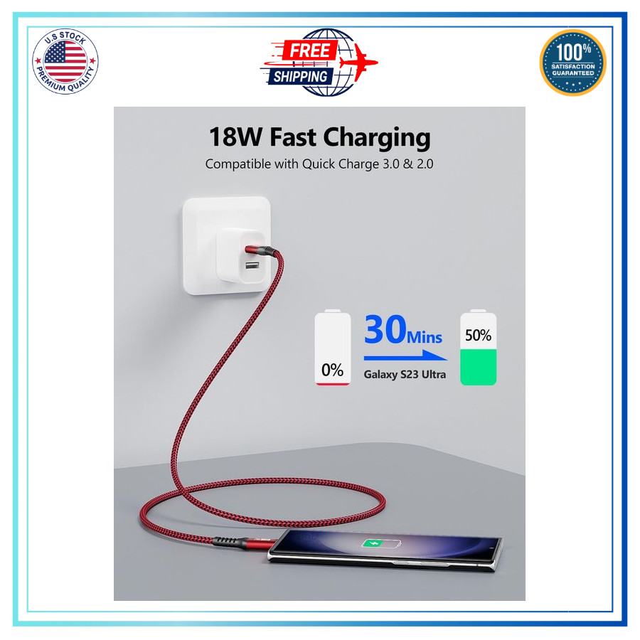 USB C Android Auto Cable 1FT, 3A USB a to C USB 3.1 USB 3.2 Gen2 10Gbps Data