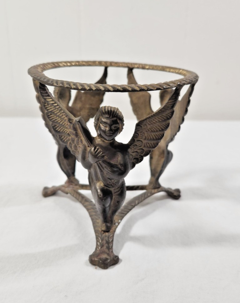 MCM Vintage Brass Plant Stand, Angels, Bowl Caddy, Pot Holder, Orb Cradle