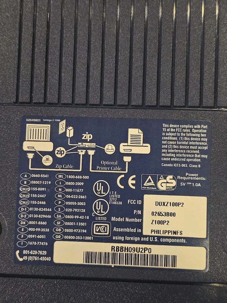 Iomega 100MB Zip 100 Drive 10012 for Windows PC