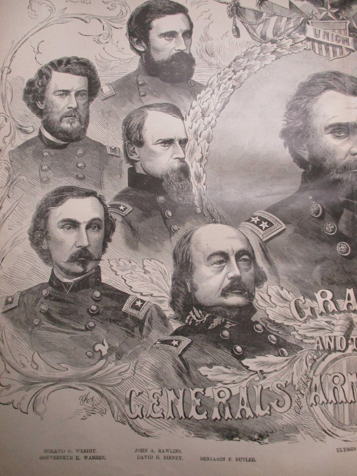 1885 Civil War Print- Grant & Generals of the Army Of The Potomac - FRAME 4 GIFT