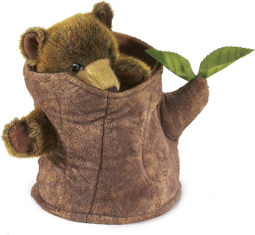 Folkmanis Bear in Tree Stump Hand Puppet