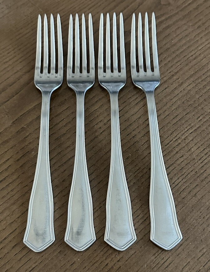 4 Malta MLF3 Dinner Forks Flatware Stainless Glossy Silverware 8 1/4”