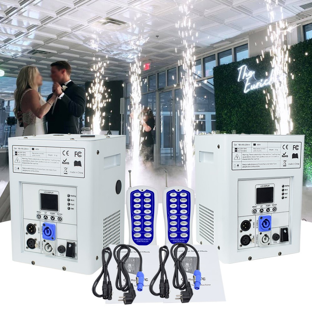 Cold Spark Machine DMX DJ Event Party Firework Machine 2pcs with Flight Case
