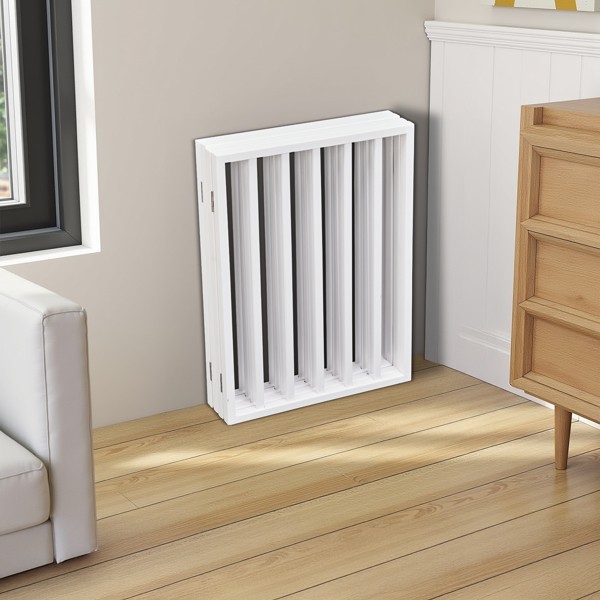 Foldable 4 Panels Dog Exercise Fence Dog Gate Doorway Pet Exercise Pens White