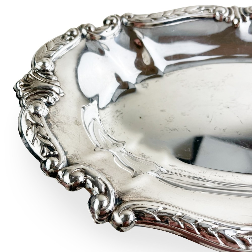 Vintage Sheridan Taunton Silversmiths Tray Silver Plate Oval Baroque 13.5" x 8”