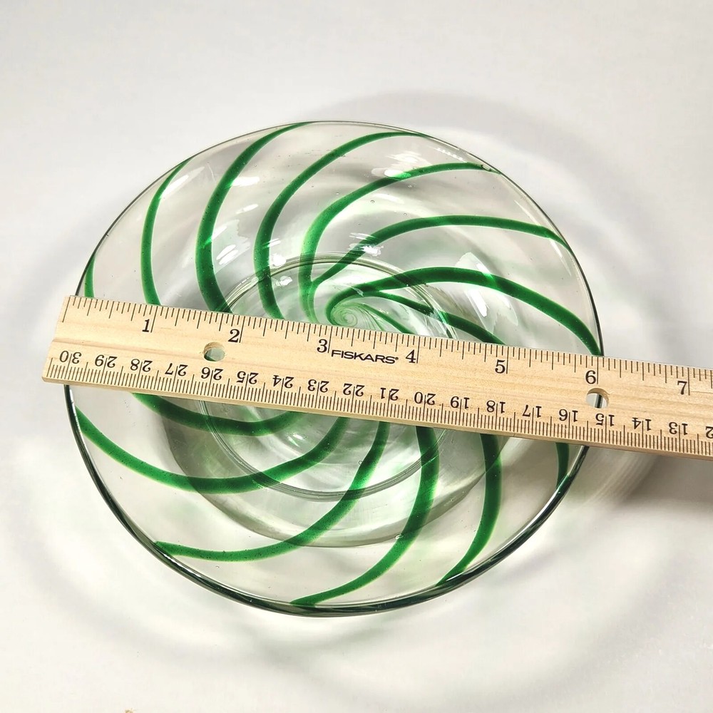 Green Peppermint Swirl on Clear Multipurpose Dish (READ)