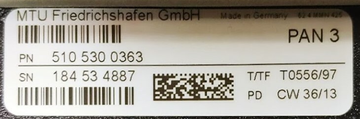 MTU Elektronik 5105300363, Panel