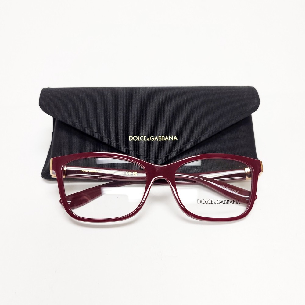Dolce & Gabbana DG5077 Eyeglass Frames Rectangular Eyewear Bordeaux 54-16 140mm