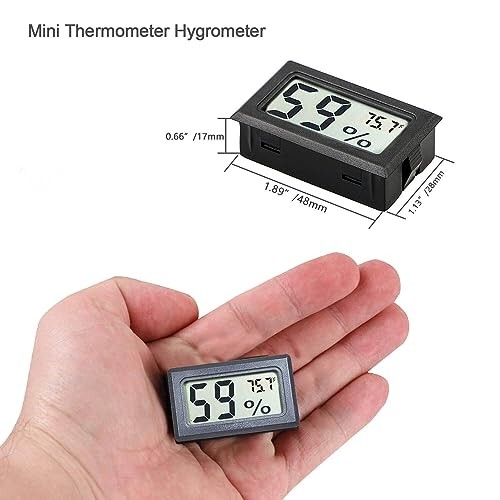 Goabroa Mini Hygrometer Thermometer Digital Indoor Humidity Small, Black