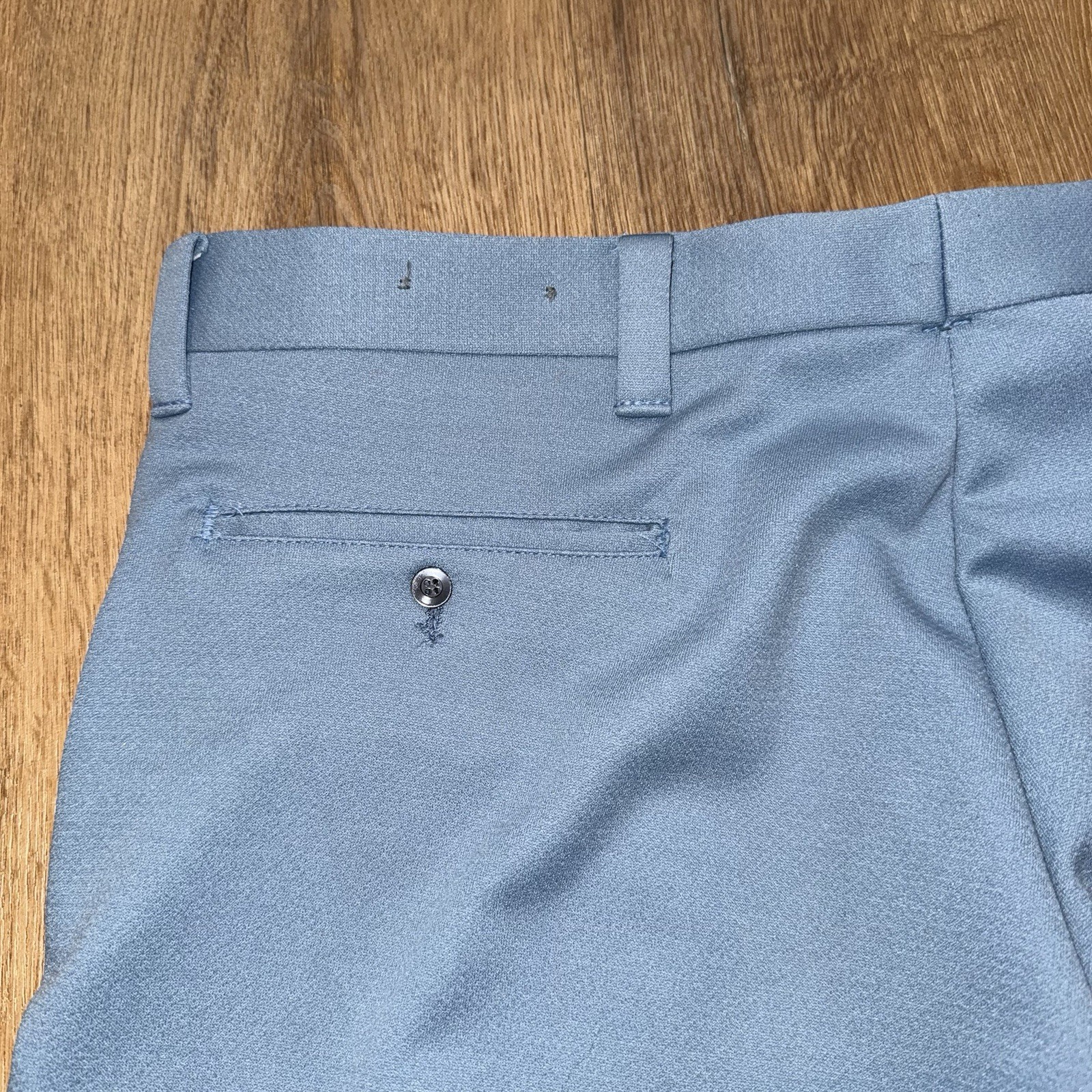 Haband Disco Pants Mens 40 28 Blue Polyester Leisure Suit Disco Mod Vtg 60s 70s