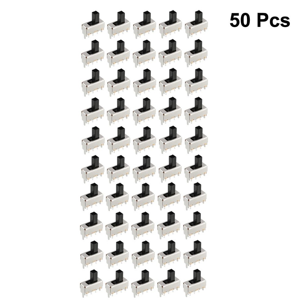 50Pcs 7mm Vertical Slide Switch SPDT 1P2T 3 Pins PCB Panel Latching