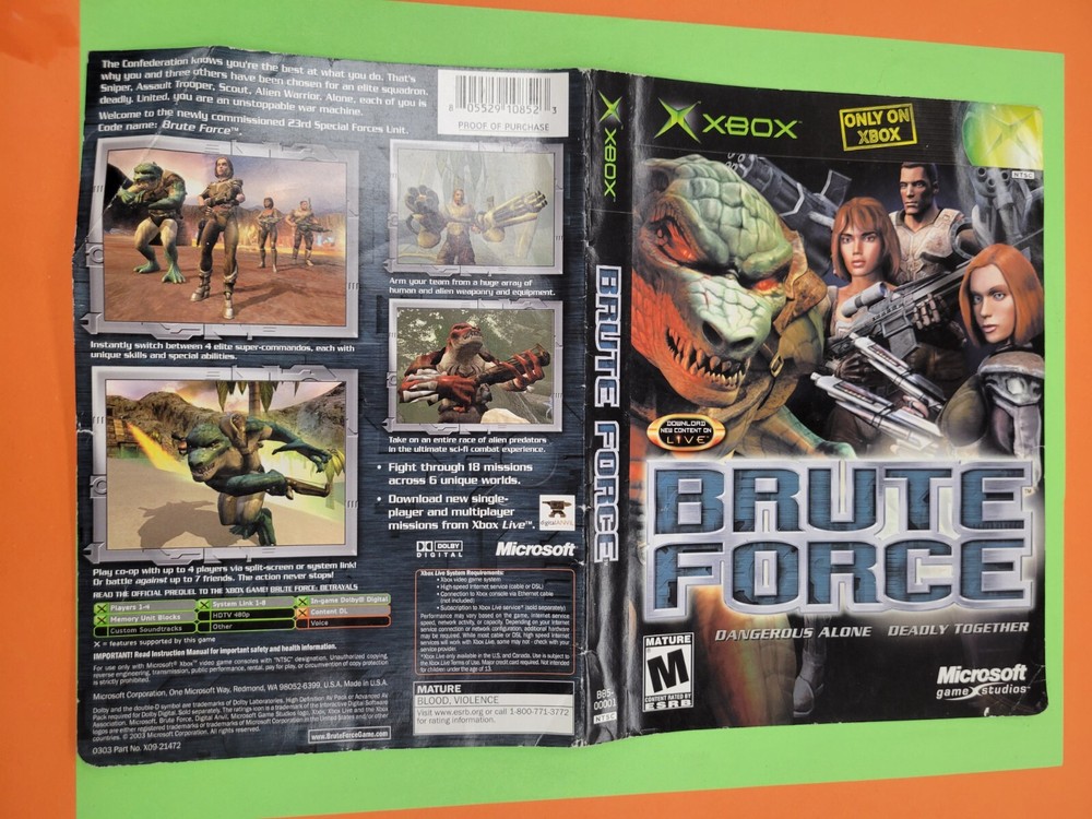 Brute Force Case Art Original Xbox