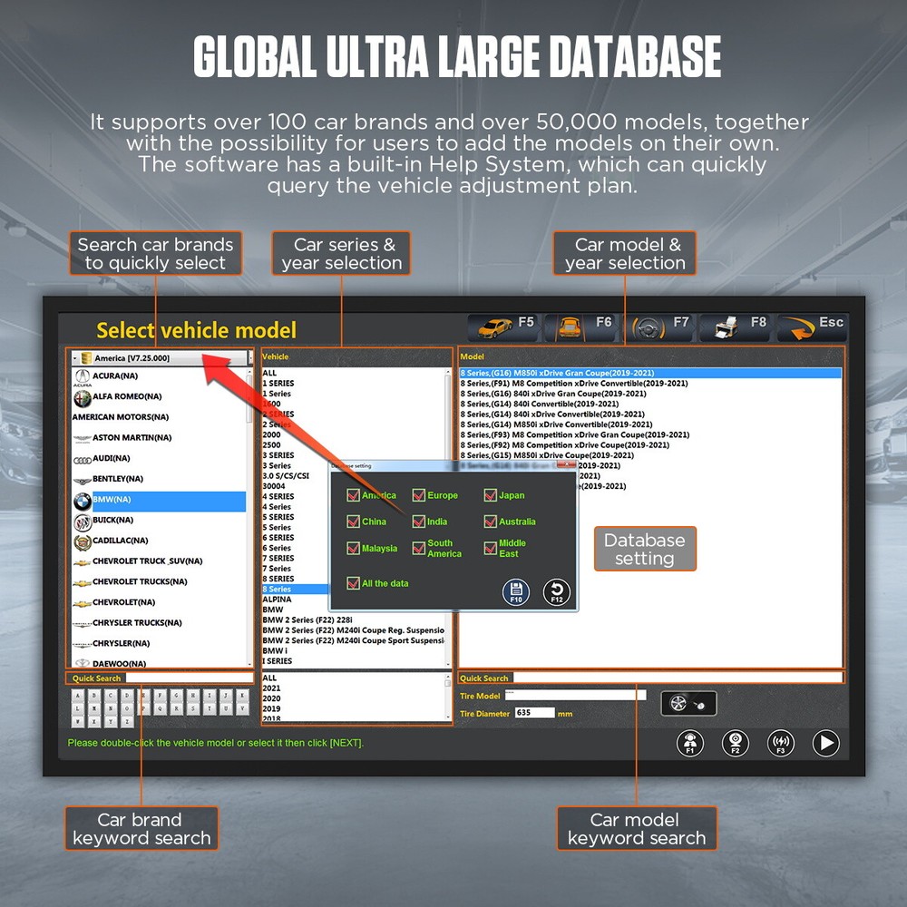 AUTOOL Wheel Alignment Machine Wide Vehicle Database 3D Alignment System Aligner