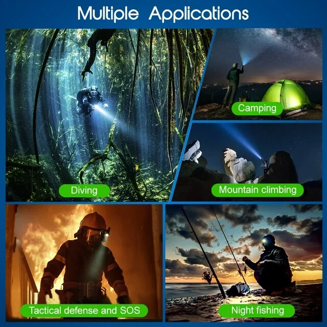 APLOS S1 2000 Lumen 4 Lighting Modes Dive Light with Power Indicator Set