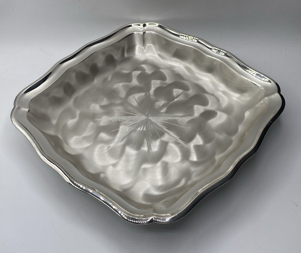 Vintage WMF IKORA Silver Plate Dish Footed Starburst Pattern #6532 1972 IN BOX