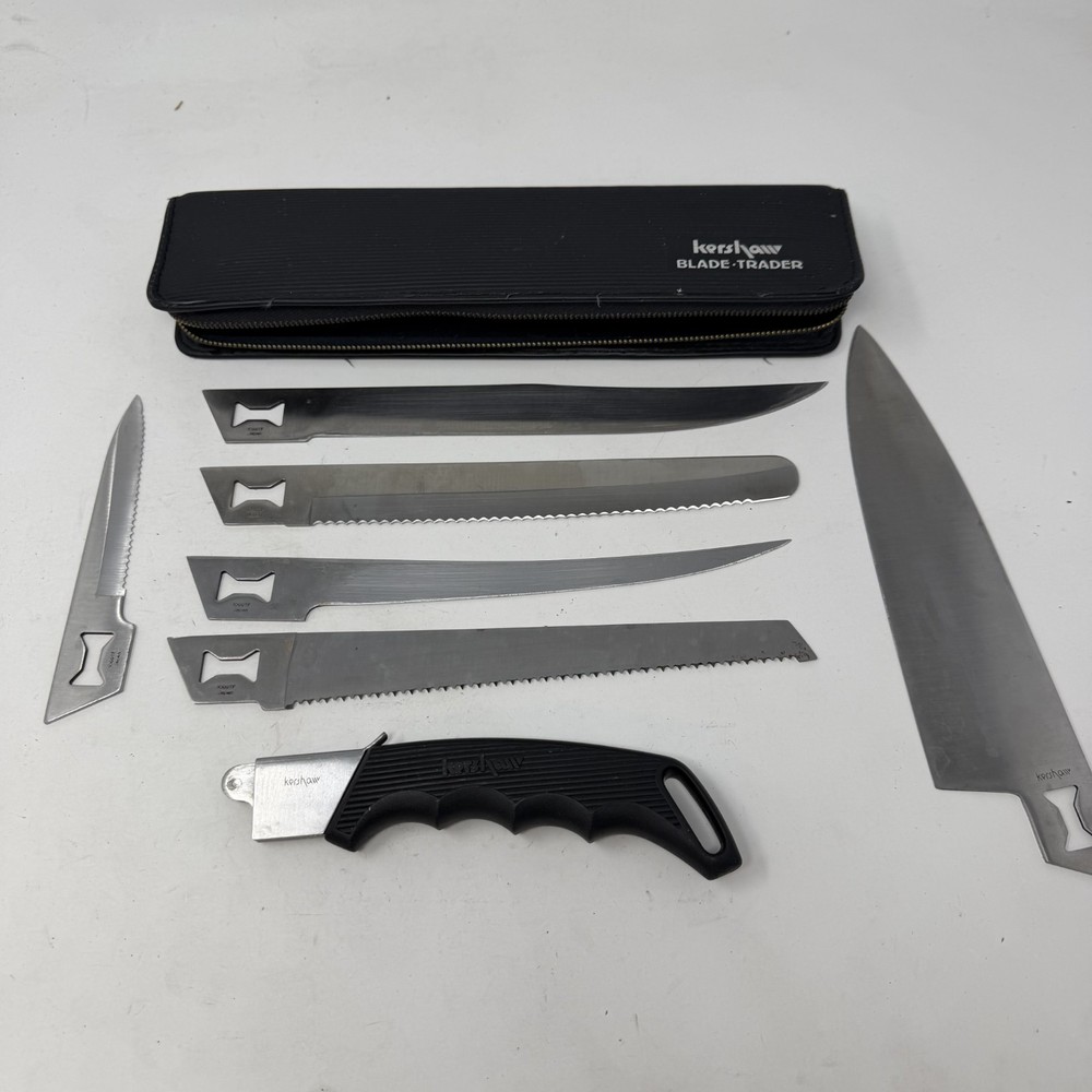 Kershaw Blade Trader Interchangeable 6 Blade Knife Set + Handle & Case