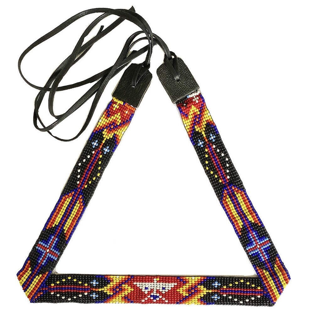 Handmade Native Style Beaded Multi-Color Thunderbird Beadwork Cowboy Hatband