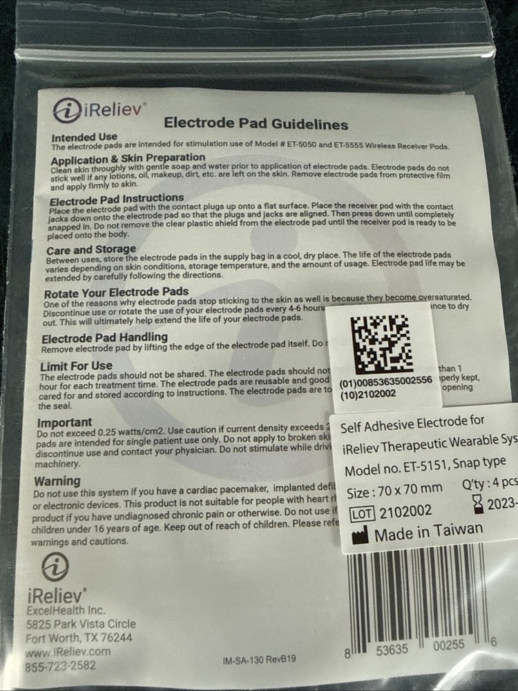 iReleiv pad 2.75 x 2.75 pad - 20-30 uses