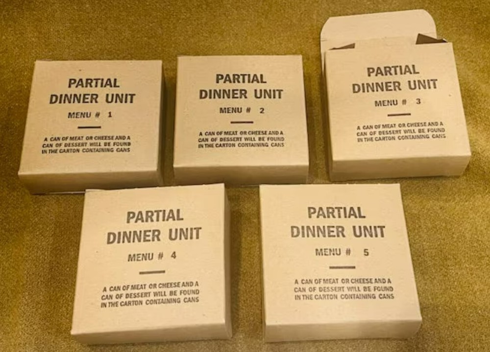 World War II Edible Rations - Partial Dinner Unit - Reproduction Box and Can