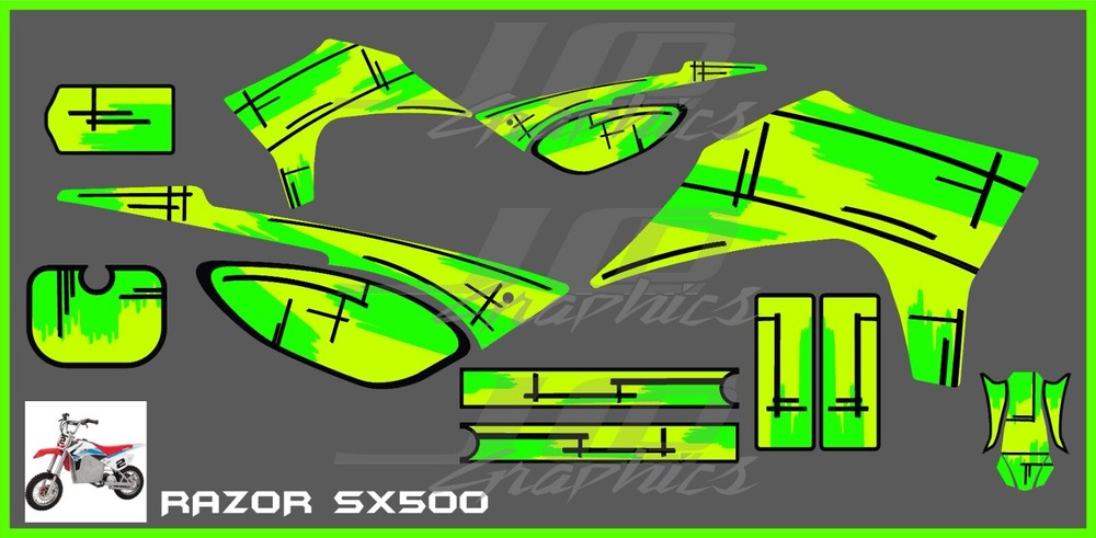 Razor SX500 graphics kit decals THICK AND HIGH GLOSS