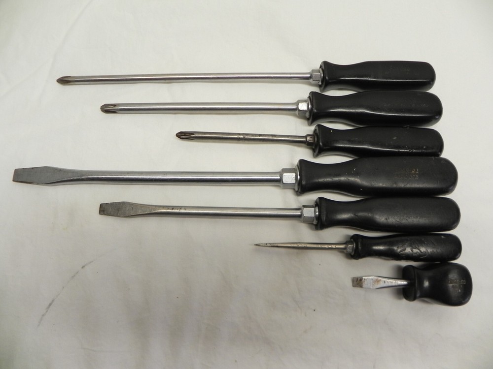 Snap-On 7 Piece Combination Black Hard Handle Screwdriver Set