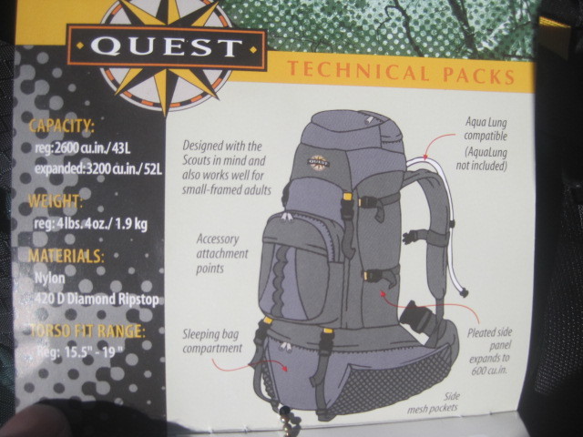 Quest Trailblazer Backpacking Backpack