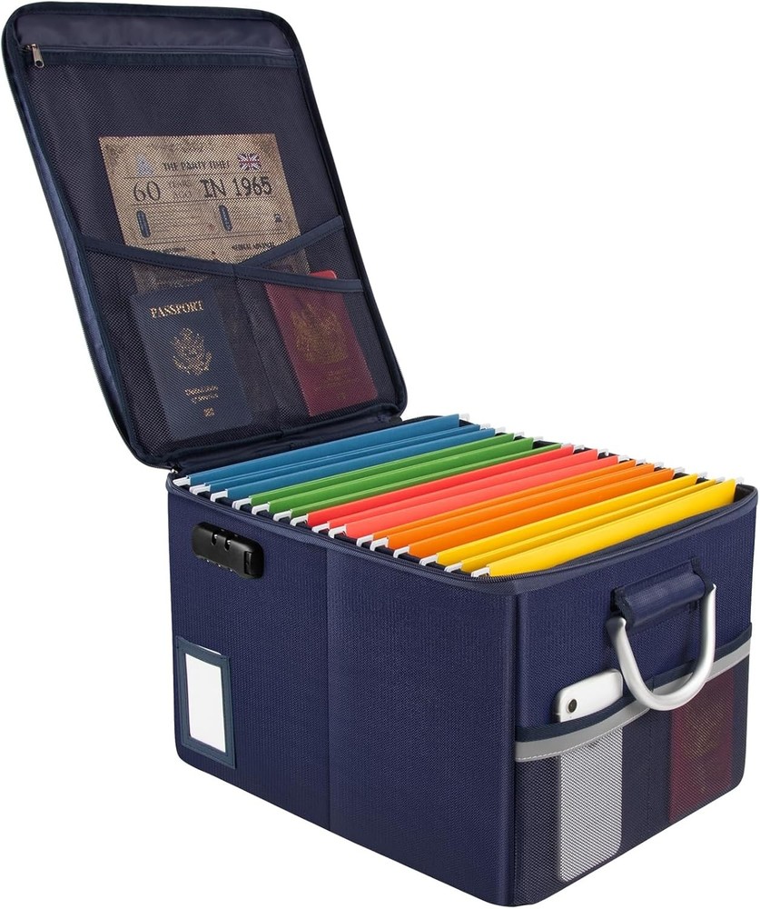 Fireproof Document Box Fireproof File Box W/ Lids Important Document Organizer